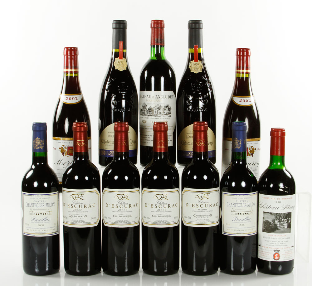 Appraisal: - Assorted Bottles of Vintage Red Wine Lot of twelve