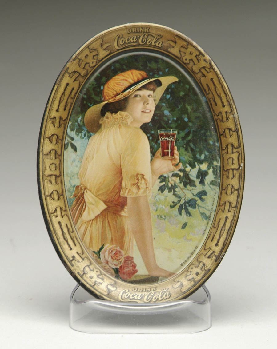 Appraisal: COCA-COLA TIP TRAY Image of Elaine in yellow summer dress