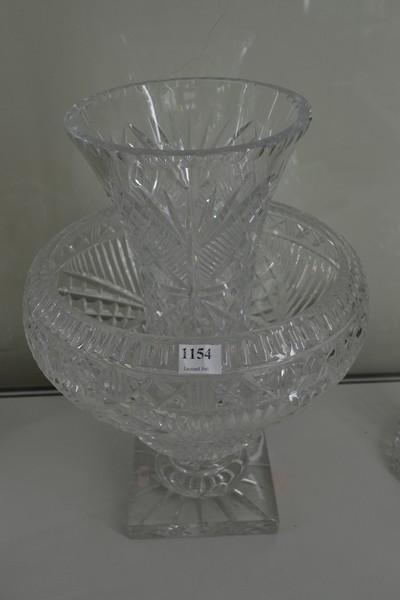 Appraisal: HEAVY CUT CRYSTAL FOOTED BOWL AND A VASE A F