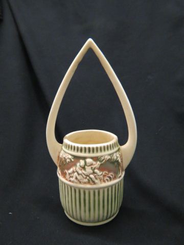 Appraisal: Roseville Pottery Donatello Basket tall scarce excellent