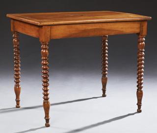 Appraisal: Louis Philippe Carved Walnut Writing Table mid Louis Philippe Carved