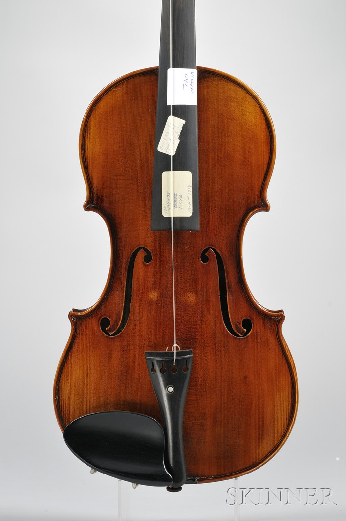 Appraisal: Modern Violin Wenzel Fuchs Erlangen bearing the maker's label model