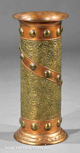 Appraisal: An American Aesthetic Mixed Metals Cane Stand early th c