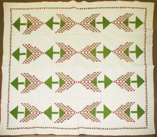 Appraisal: mid th c pine tree pattern quilt ' x '