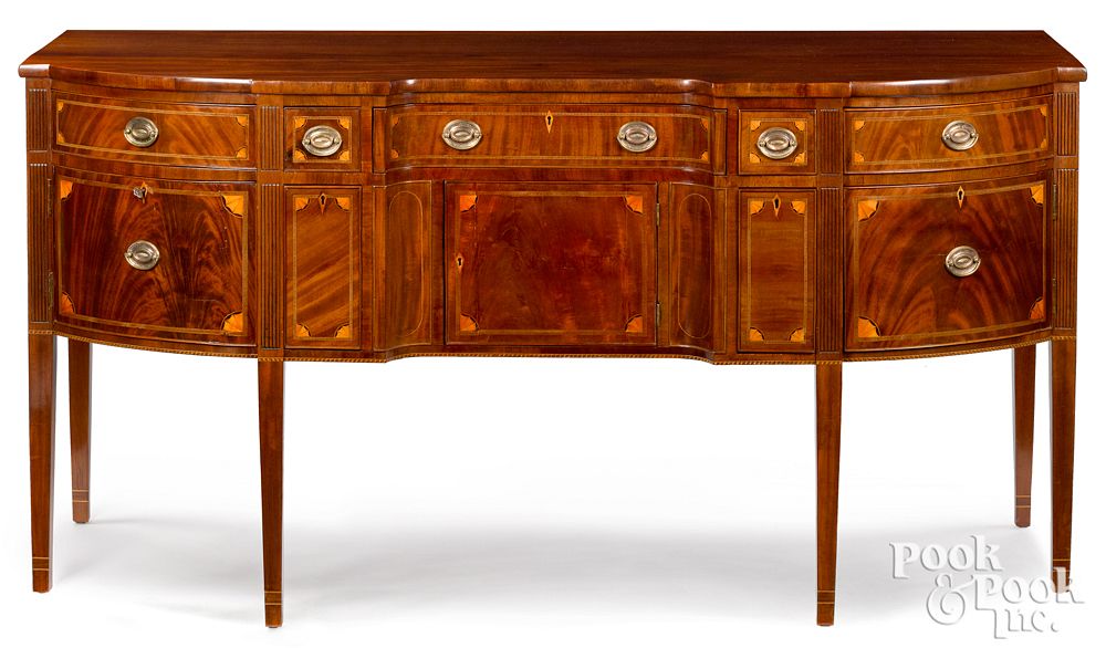 Appraisal: Baltimore Federal mahogany sideboard ca Baltimore Federal mahogany sideboard ca