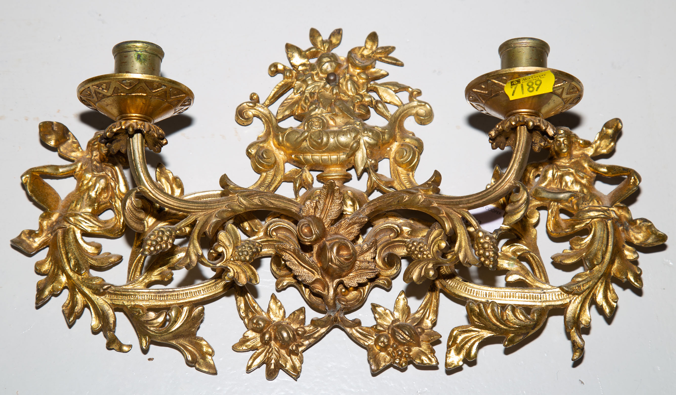 Appraisal: CONTINENTAL ROCOCO REVIVAL GILT METAL SCONCE Late th century