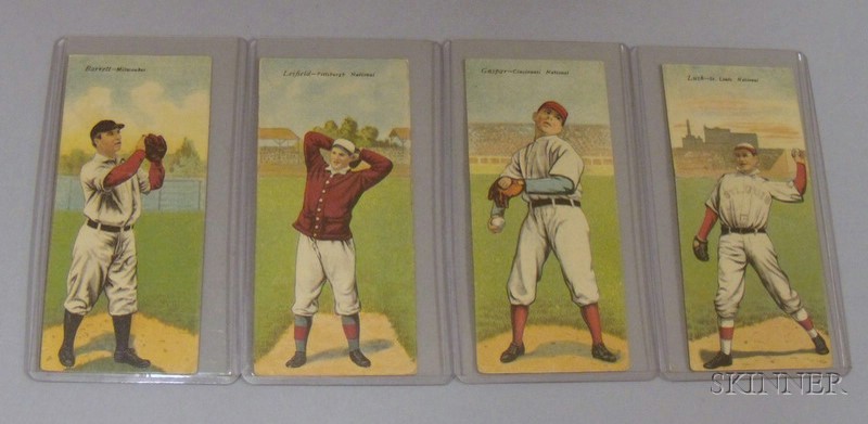 Appraisal: Four T Mecca Cigarettes Double Folder Baseball Cards no H