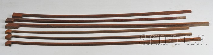 Appraisal: Six Pernambuco Violin Bow Blanks cut to planing dimensions and