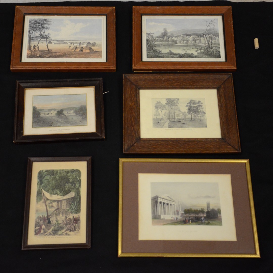 Appraisal: th Century prints including church and mission scenes largest -