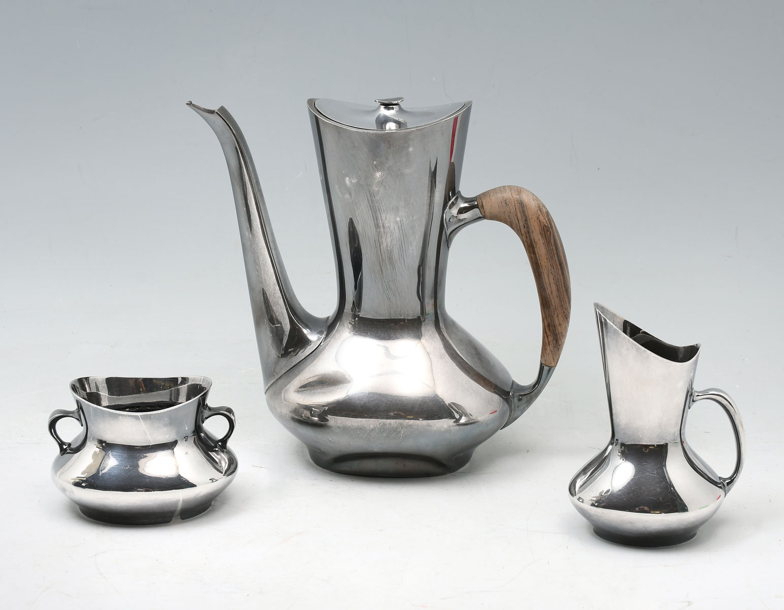 Appraisal: PC COHR DANISH MID-CENTURY STERLING SILVER TEA SET Approx Troy