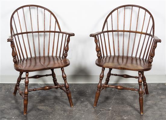 Appraisal: Sale Lot A Pair of Windsor Chairs with a horseshoe