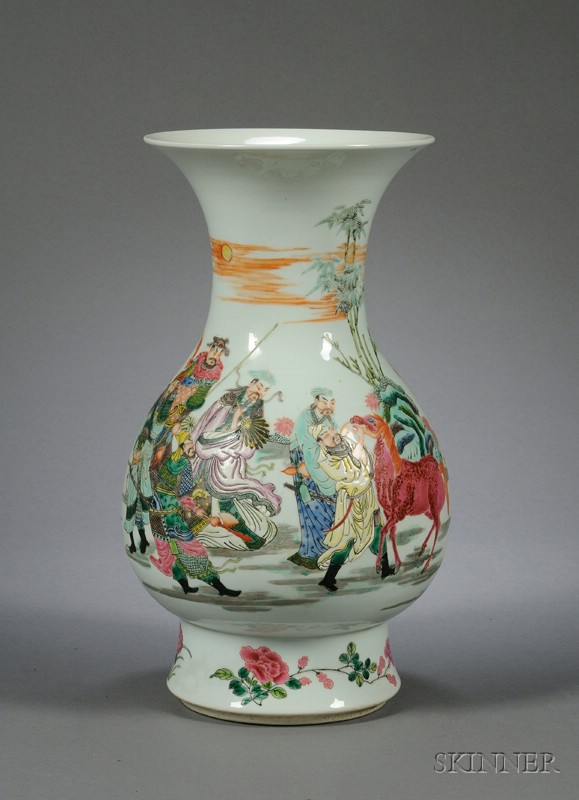 Appraisal: Large Porcelain Vase China early th century tsun shape famille