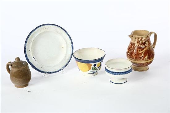 Appraisal: FIVE CERAMIC PIECES English st half- th century Two pieces