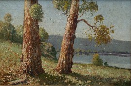 Appraisal: William Lister Lister - Hawkesbury Landscape oil on board artist's