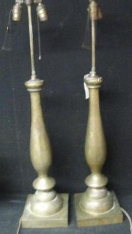 Appraisal: Pair of Bronze Lamps From a Long Island estate Dimensions