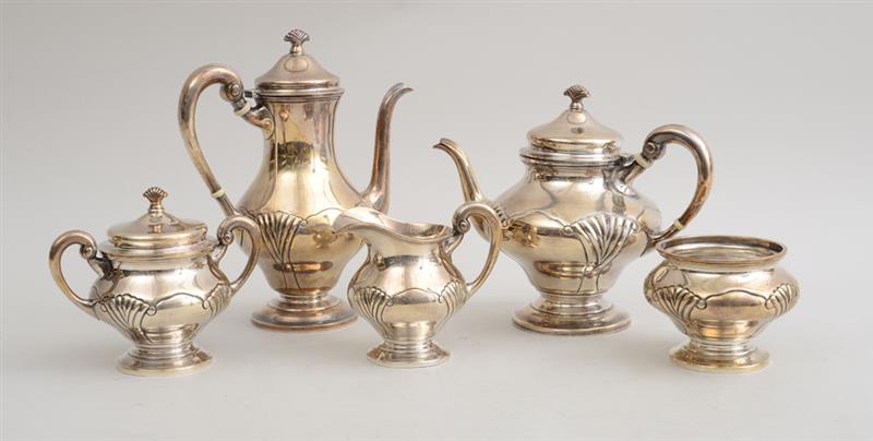 Appraisal: TUTTLE SILVERSMITHS SILVER FIVE-PIECE TEA AND COFFEE SERVICE IN THE