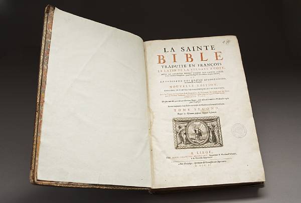 Appraisal: Bible in French La Sainte Bible Amsterdam volumes Folio contemporary