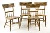 Appraisal: CHAIRS - Set of four plank seat paint decorated th