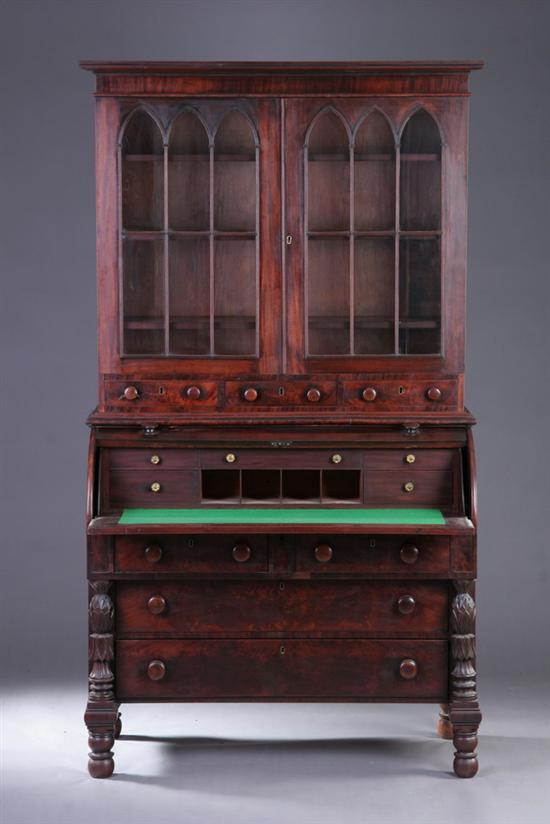 Appraisal: AMERICAN LATE FEDERAL MAHOGANY SECRETARY BOOKCASE circa in two parts