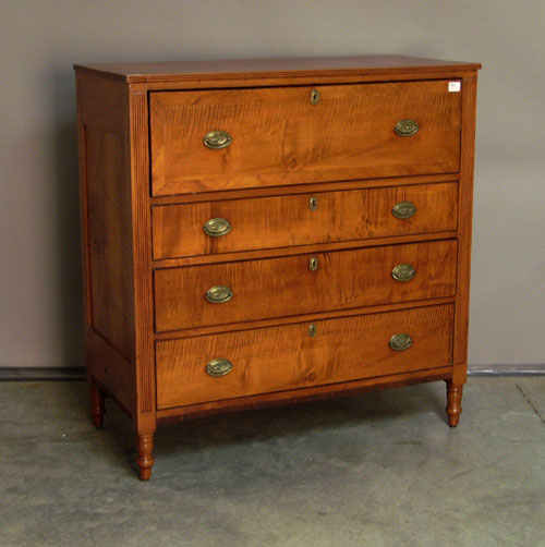 Appraisal: Sheraton cherry and tiger maple butler's chest th c h