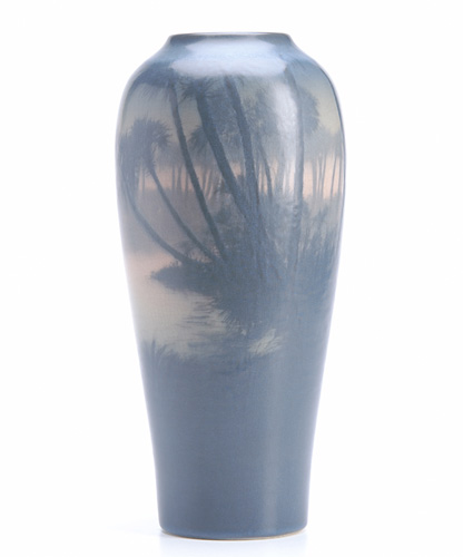 Appraisal: ROOKWOOD Large Scenic Vellum vase painted by E T Hurley