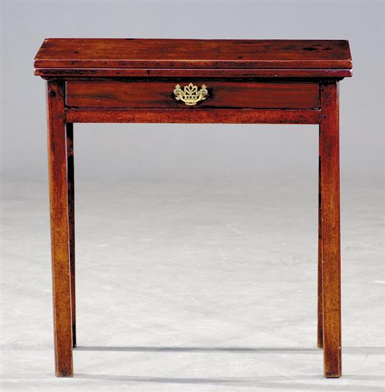 Appraisal: Georgian mahogany games table circa rectangular top unfolds over gateleg