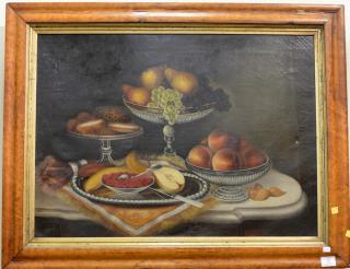 Appraisal: Continental School th th century still life Fruit on Table