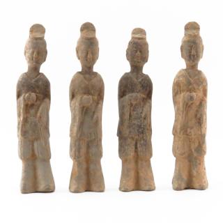 Appraisal: Four Chinese Han Dynasty BC- AD Terracotta Tomb Figures Unsigned