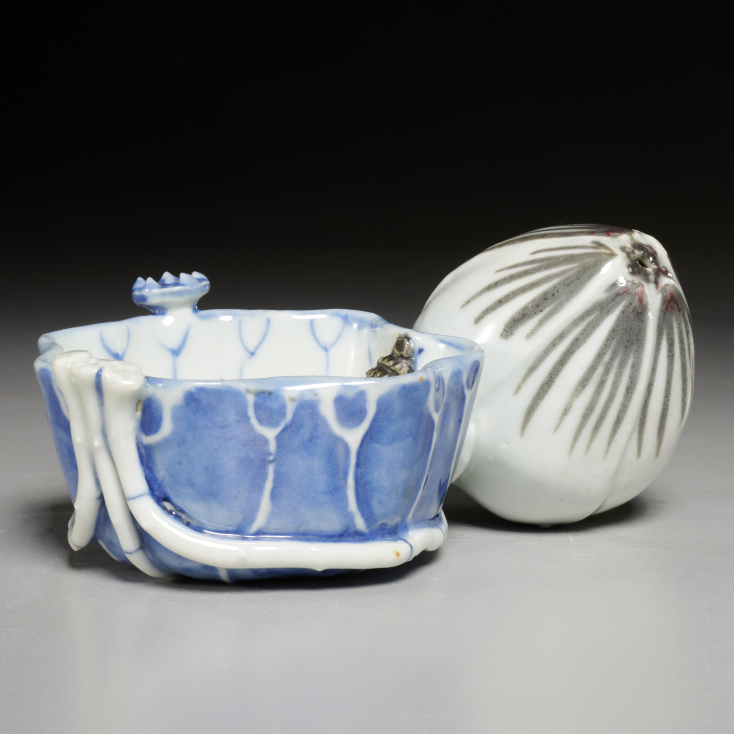 Appraisal: CHINESE BLUE AND WHITE WATER DROPPER Qing Dynasty likely th