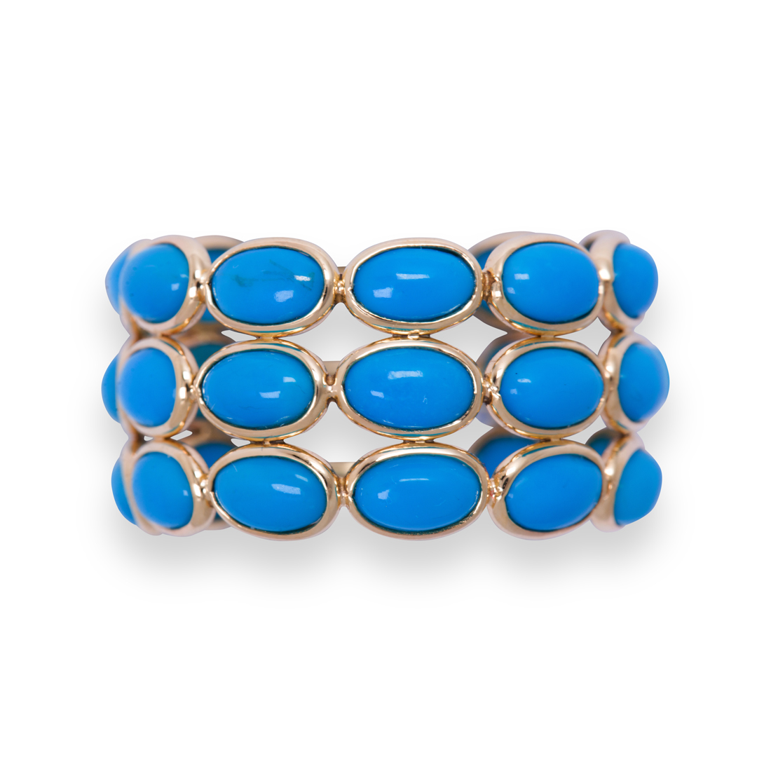 Appraisal: A TURQUOISE AND EIGHTEEN KARAT GOLD RING A turquoise and