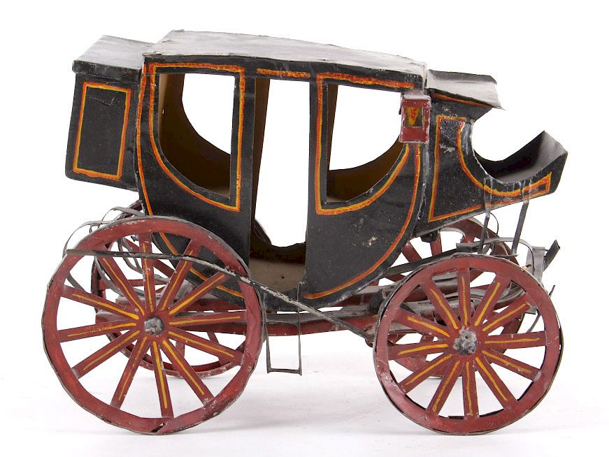 Appraisal: Early Folk Art Western Tin Stage Coach Featured in this