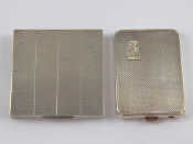 Appraisal: A silver engine turned rectangular pill box and a similar