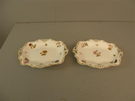 Appraisal: Pair of Davenport dishes - painted with roses pansies and