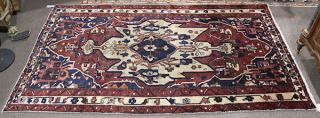 Appraisal: Persian Bakhtiari carpet Persian Bakhtiari carpet ' x '