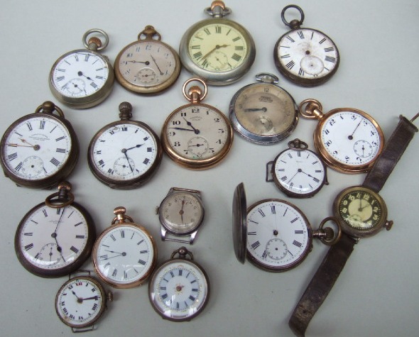 Appraisal: Nine gentleman's keyless wind openfaced pocket watches a key wind