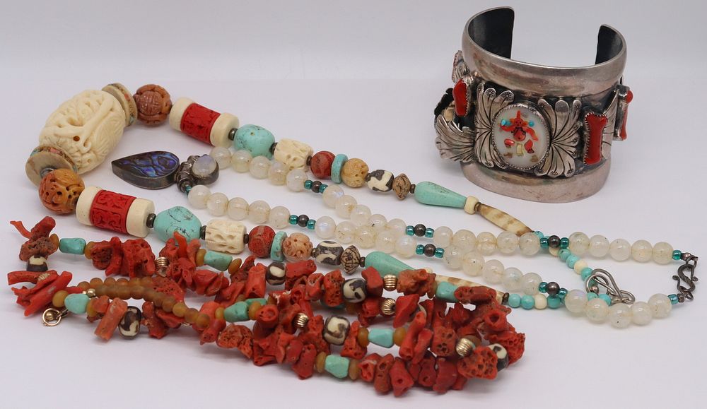 Appraisal: JEWELRY Southwest and Sterling Jewelry Grouping Includes a signed wide