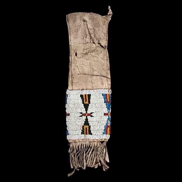 Appraisal: Cheyenne Chief Two Moon's Beaded Hide Tobacco Bag Deaccessioned from