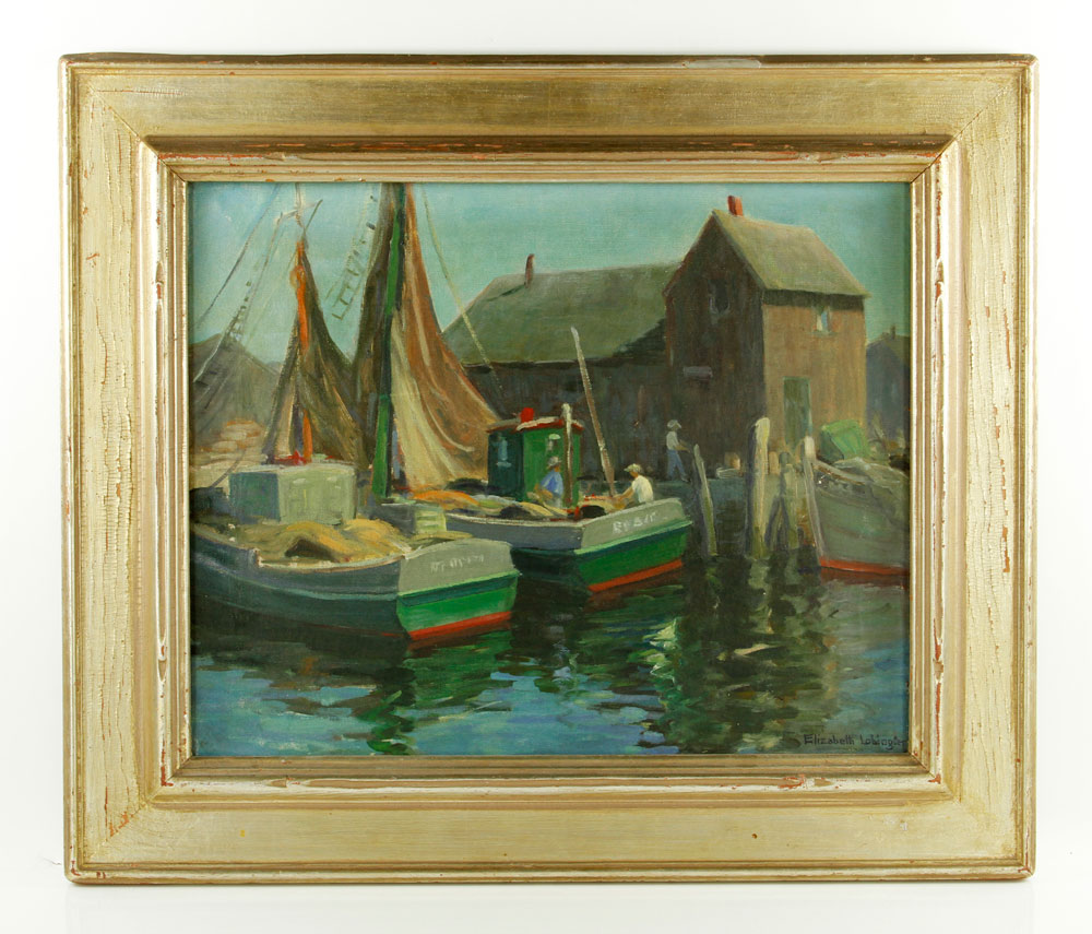 Appraisal: - Lobingier Nets Drying O C Elizabeth Lobingier Rockport artist