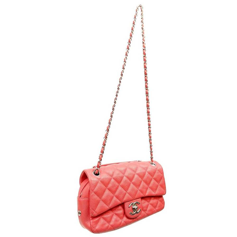 Appraisal: Chanel Bag Chanel Coral Quilted Leather Classic Single Flap Bag