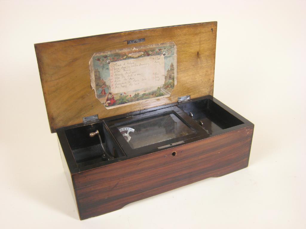 Appraisal: A late th Century Swiss Musical Box playing eight airs