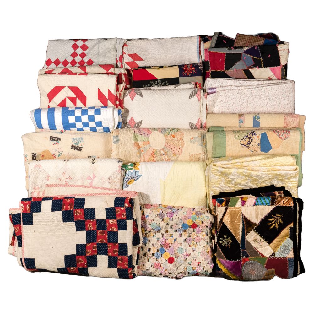 Appraisal: QUILT ASSORTMENT items including c Crazy Quilt and c Double