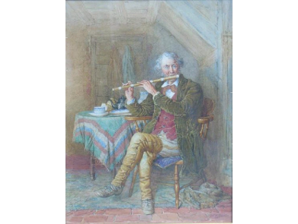 Appraisal: ROBERT W WRIGHT A rustic playing a boxwood flute in