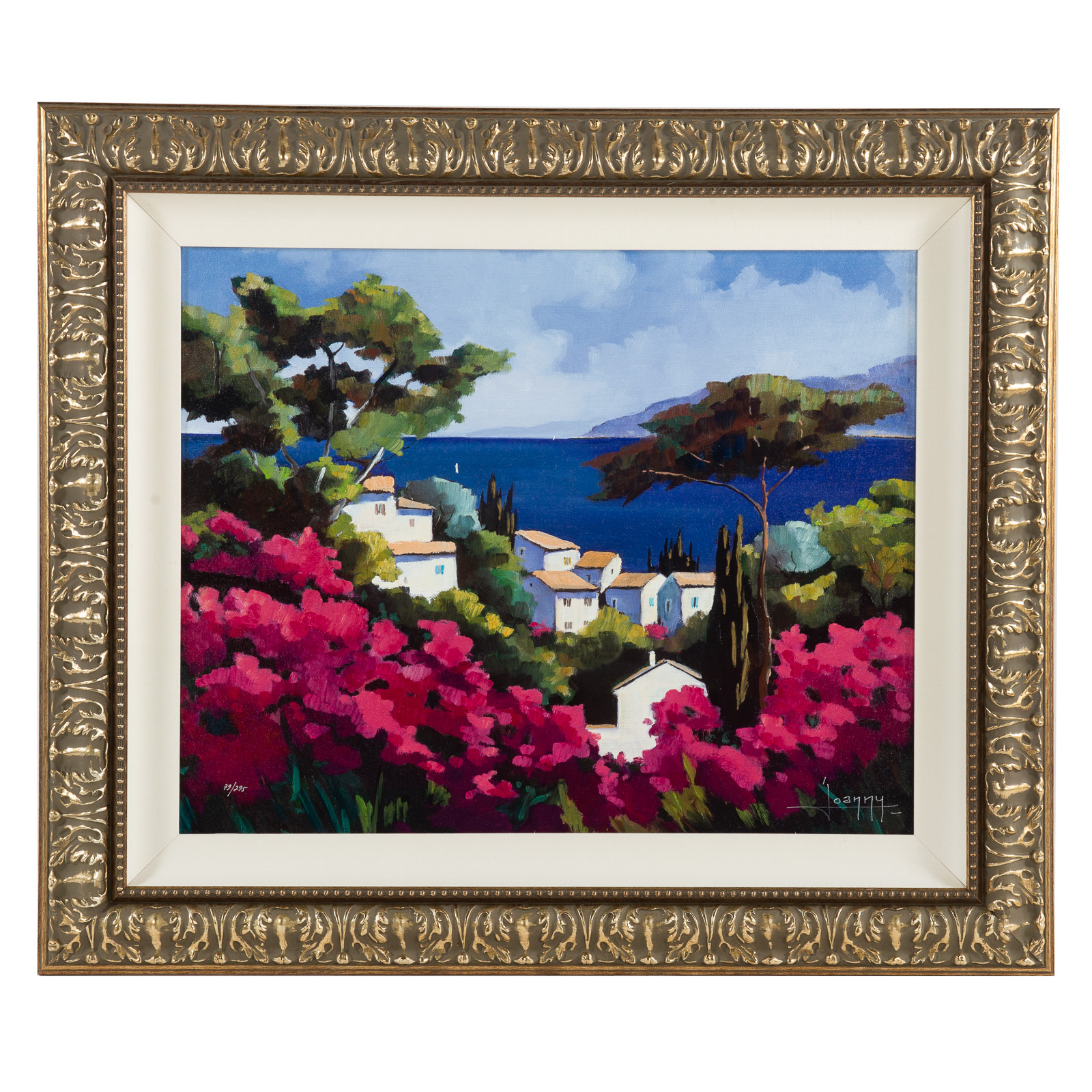 Appraisal: JOANNY JEAN TIERANT MEDITERRANEAN VIEW OIL French b Oil on