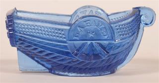 Appraisal: Rare Boston Sandwich Glass Co Boat Salt Rare Boston Sandwich