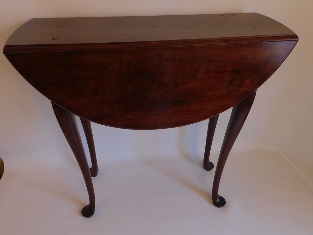 Appraisal: PERIOD DIMINUTIVE QUEEN ANNE TABLE th century diminutive walnut drop