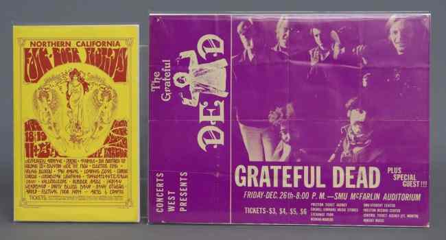 Appraisal: Grateful Dead Dallas Texas handbill along with a Northern California