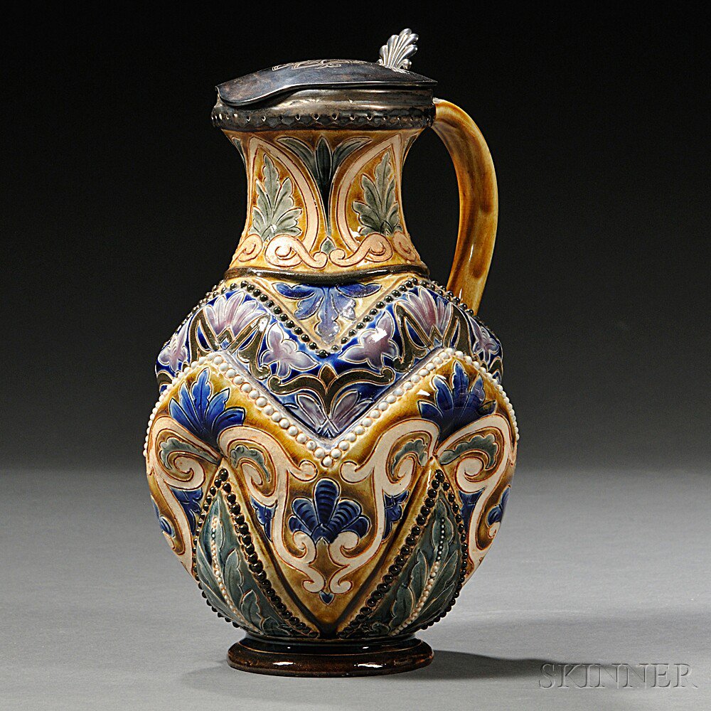 Appraisal: Doulton Lambeth Frank Butler Decorated Stoneware Pitcher England incised and