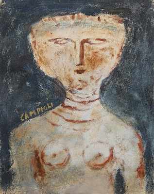 Appraisal: Massimo Campigli Italian - Figure of a woman Mixed media