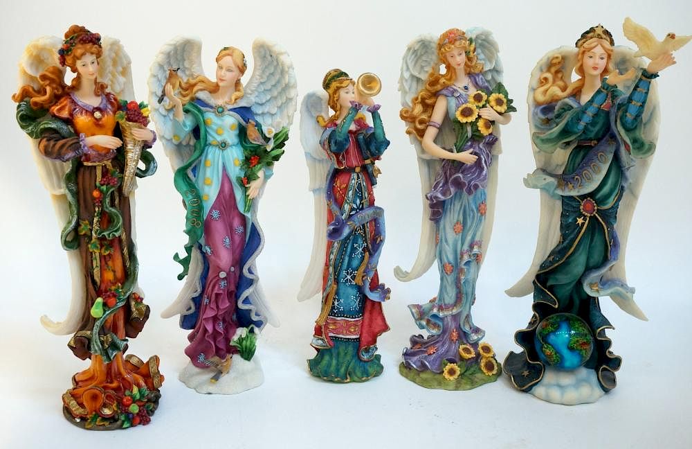 Appraisal: Lenox Bisque Ware Angel Figurines Lenox Bisque Ware Angel Figurines