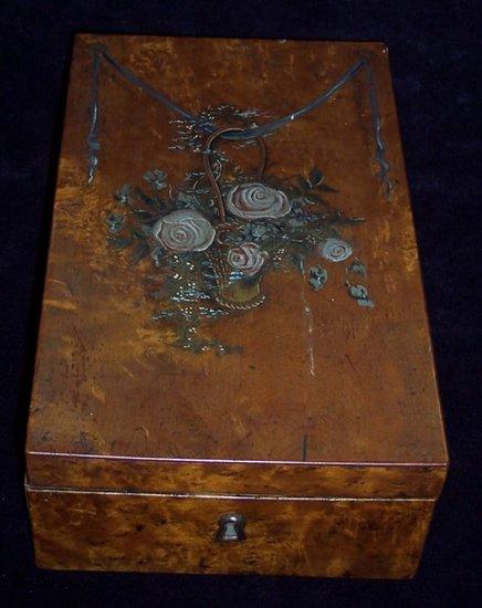 Appraisal: A mid Victorian satin birch dressing box the hinged cover